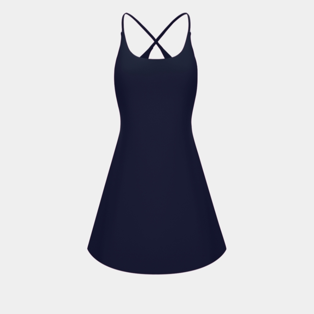 HALARA Women's Backless Dress - Navy Blue